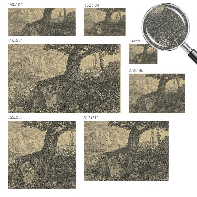 Decorative wall mural for living room with a reading character motif