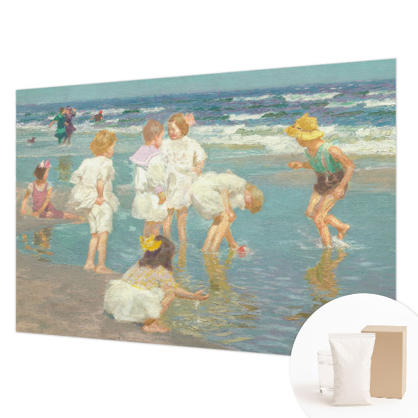 Wall mural for living room with a beach childhood motif