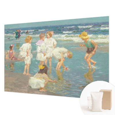 Wall mural for living room with a beach childhood motif