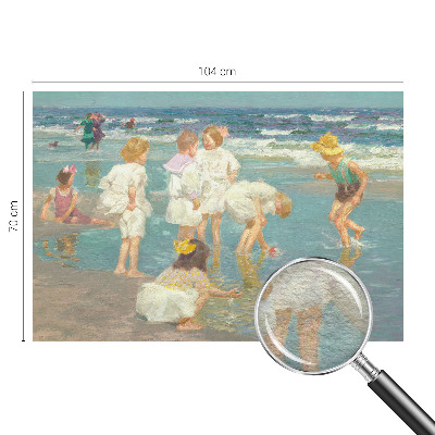 Wall mural for living room with a beach childhood motif