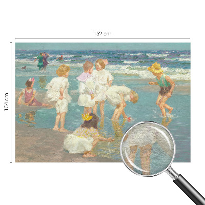 Wall mural for living room with a beach childhood motif