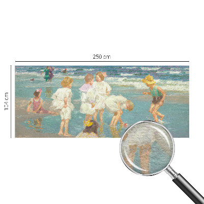 Wall mural for living room with a beach childhood motif