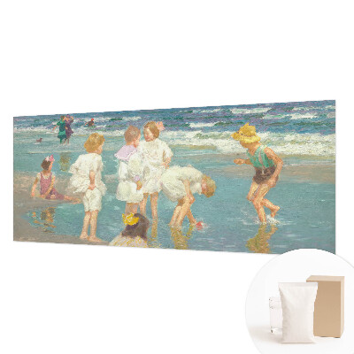 Wall mural for living room with a beach childhood motif