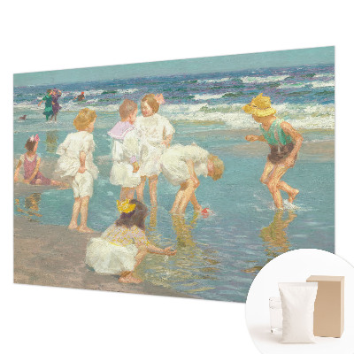 Wall mural for living room with a beach childhood motif
