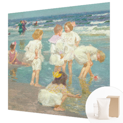 Wall mural for living room with a beach childhood motif