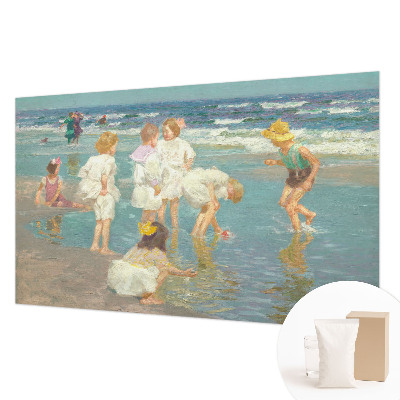 Wall mural for living room with a beach childhood motif