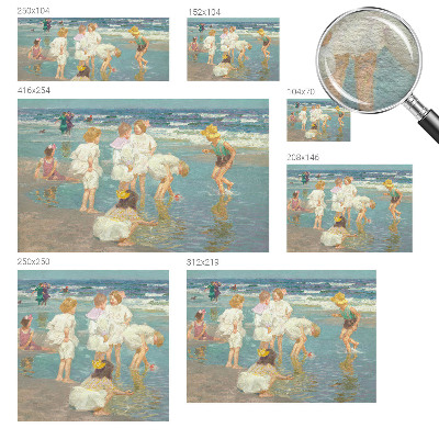 Wall mural for living room with a beach childhood motif