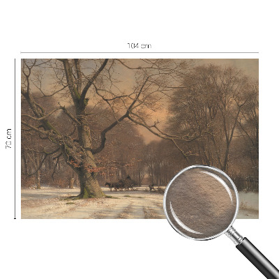 Wallpaper mural for living room featuring a winter landscape