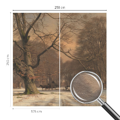 Wallpaper mural for living room featuring a winter landscape