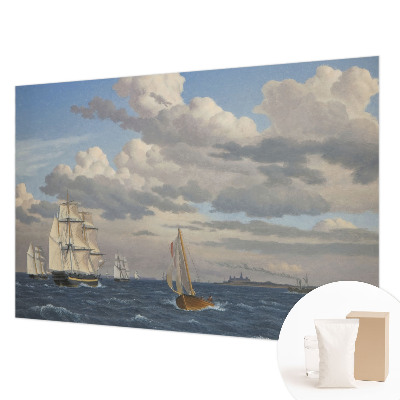 Wall mural for bedroom with a sea adventure design