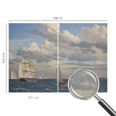 Wall mural for bedroom with a sea adventure design