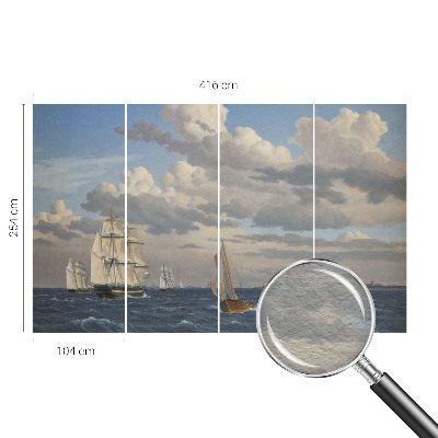 Wall mural for bedroom with a sea adventure design