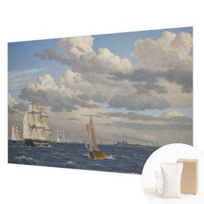 Wall mural for bedroom with a sea adventure design