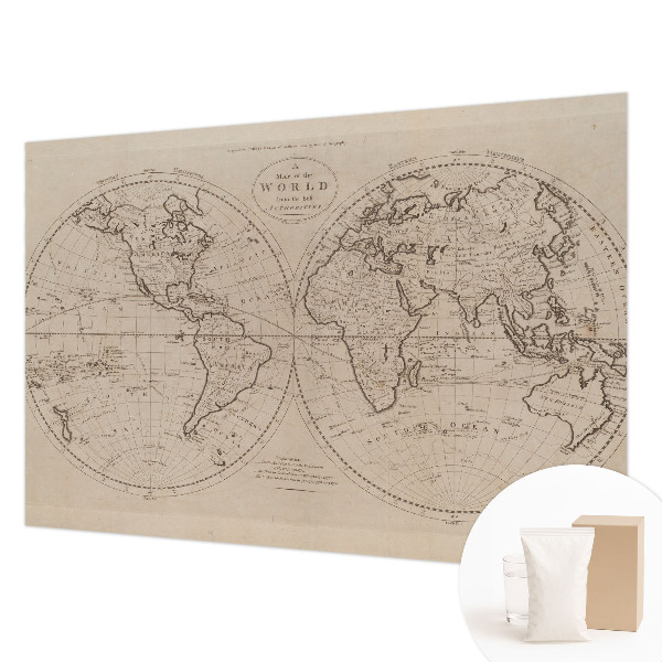 Bedroom wall mural wallpaper with an old map design
