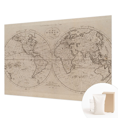 Bedroom wall mural wallpaper with an old map design