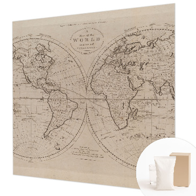 Bedroom wall mural wallpaper with an old map design