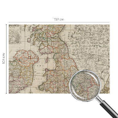 Large wall mural featuring an antique map design