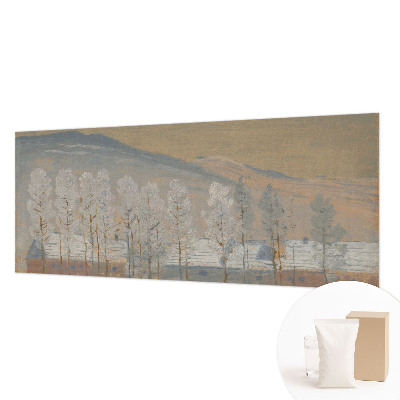 Custom size wall mural with a winter scenery design
