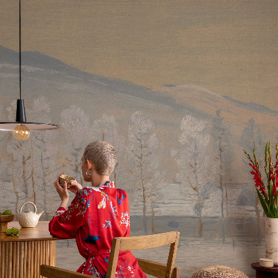 Custom size wall mural Winter scenery