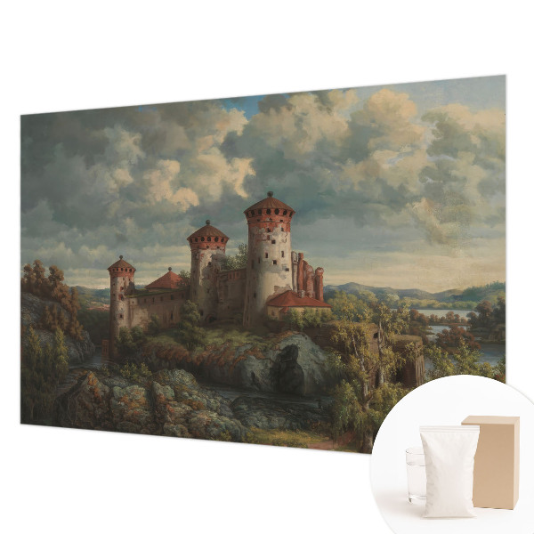 Large wallpaper mural featuring a romantic landscape
