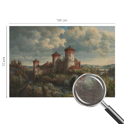 Large wallpaper mural featuring a romantic landscape