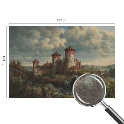 Large wallpaper mural featuring a romantic landscape