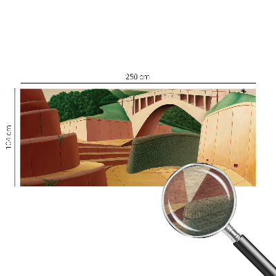 Large wall mural wallpaper featuring a peaceful landscape scene
