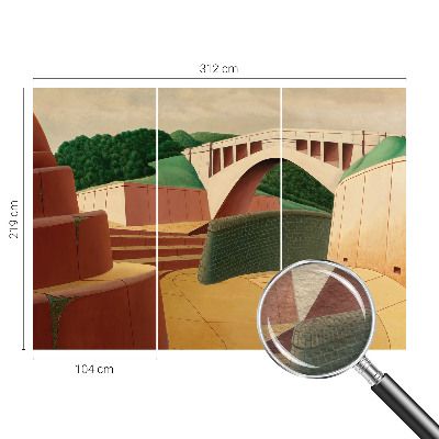 Large wall mural wallpaper featuring a peaceful landscape scene
