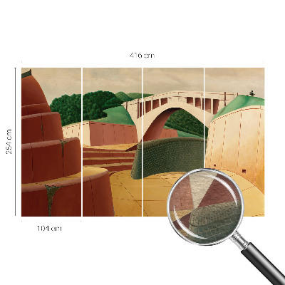 Large wall mural wallpaper featuring a peaceful landscape scene