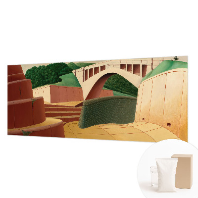 Large wall mural wallpaper featuring a peaceful landscape scene