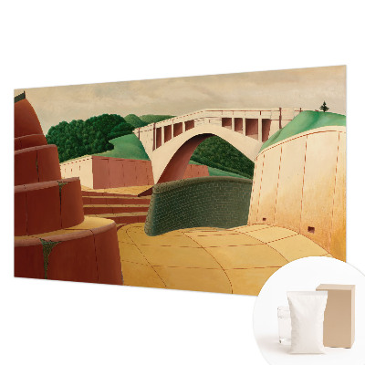 Large wall mural wallpaper featuring a peaceful landscape scene