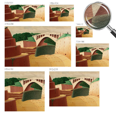 Large wall mural wallpaper featuring a peaceful landscape scene