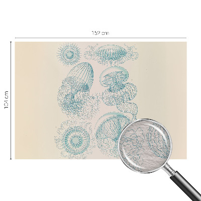 Modern wall mural for living room with a sea jellyfish design
