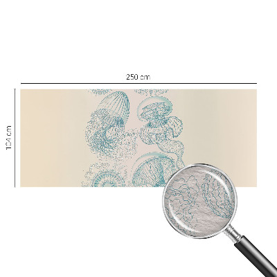 Modern wall mural for living room with a sea jellyfish design