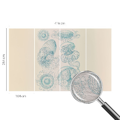 Modern wall mural for living room with a sea jellyfish design