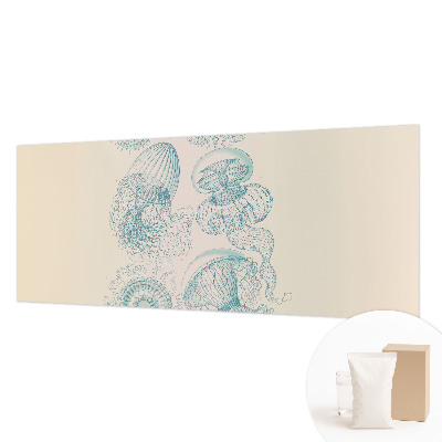 Modern wall mural for living room with a sea jellyfish design