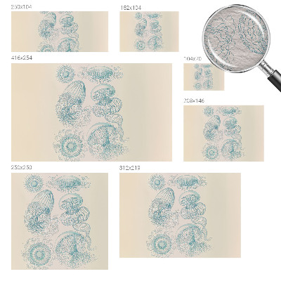 Modern wall mural for living room with a sea jellyfish design
