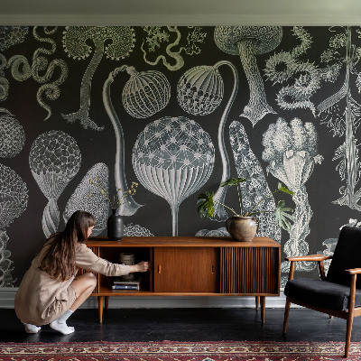Premium photo wallpaper with a magical plants pattern