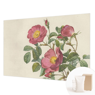 Decorative wall mural for living room with a rose motif