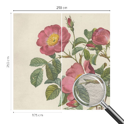 Decorative wall mural for living room with a rose motif