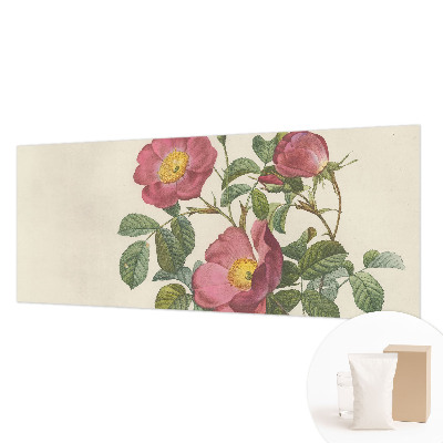 Decorative wall mural for living room with a rose motif