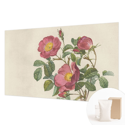 Decorative wall mural for living room with a rose motif