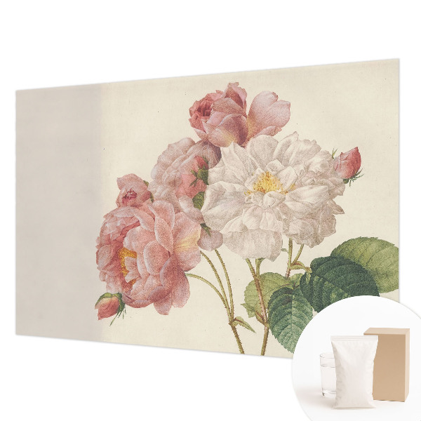 Non-woven wall mural with a romantic roses pattern