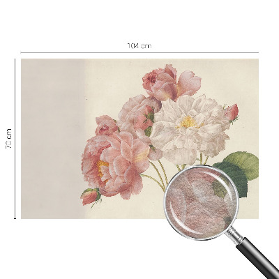 Non-woven wall mural with a romantic roses pattern