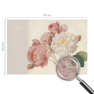 Non-woven wall mural with a romantic roses pattern