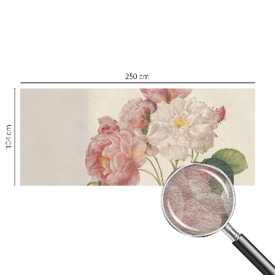 Non-woven wall mural with a romantic roses pattern
