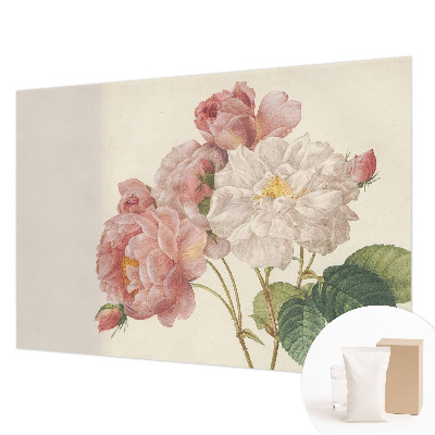 Non-woven wall mural with a romantic roses pattern