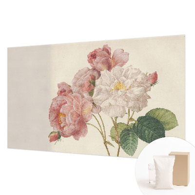 Non-woven wall mural with a romantic roses pattern