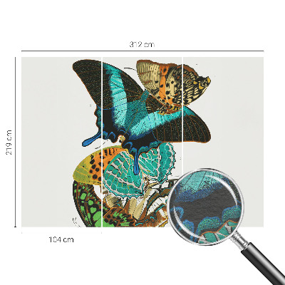 Wall mural with colorful butterflies