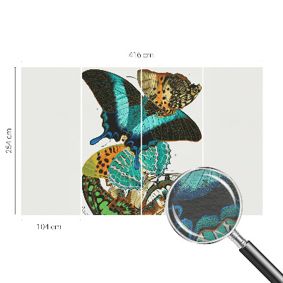 Wall mural with colorful butterflies